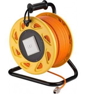 Portable RJ45 Network Cable Reel extension, 90 m - high-quality, shielded, halogen-free CAT 7A S/FTP (1200 MHz) install