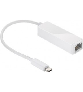 USB-C ™ RJ45-adapter, hvid, hvid - USB-C ™ han - RJ45 hun (8P2C)