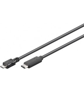 USB 2.0-kabel (USB-C ™ til micro-B 2.0), sort, 0,6 m - USB 2.0 mikro han (type B) - USB-C ™ han