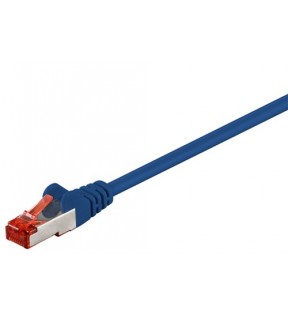 CAT 6 patch cable S/FTP (PiMF), blue, 1 m - LSZH halogen-free, CU