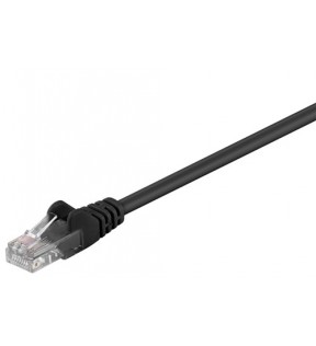 CAT 5e patchkabel, U / UTP, sort, 3 m - CCA kobberblanding
