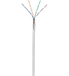 CAT 5e network cable, F/UTP, grey, 100 m - CCA copper mixture for SOHO applications, AWG 24/1 (solid), PVC