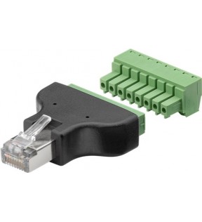 Terminal Block 8-pin - RJ45 male (8P8C) - removable screw fixing, 2-part