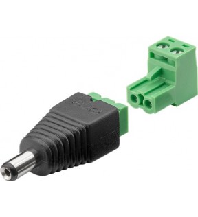 Terminal Block 2-pin - DC male (5.50 x 2.10 mm) - removable screw fixing, 2-part