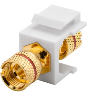 Keystone module speaker, red - 16.2 mm width, pole terminal - insert nut, red