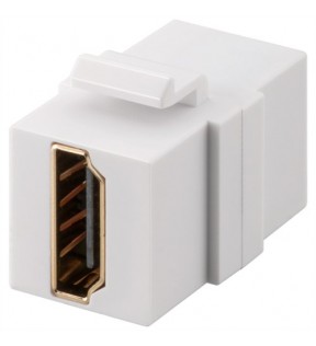 HDMI™ Keystone module with 2x HDMI™ females, white - for connection of pre-installed HDMI™ cables