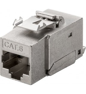 Keystone module RJ45 CAT 6,  STP, 250 MHz, silver - 17.5 mm width, for IDC connectors (toolless), SNAP-IN