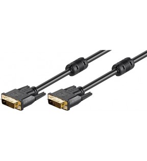 DVI-D Full HD-kabel Dual Link, forgyldt, 5 m, sort - DVI-D han Dual-Link (24 + 1 pin) - DVI-D han Dual-Link (24 + 1 pin)