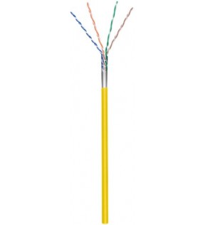 CAT 5e network cable, F/UTP, 100 m, yellow - CCA copper mixture for SOHO applications, AWG 26/7 (stranded), PVC