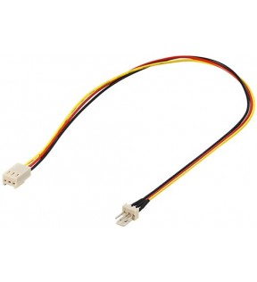 Strømforlængerkabel til pc-blæser, 3-polet han / hun-stik, 0,3 m - Ventilator han (3 pin) - Ventilator hun (3 pin)