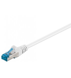 CAT 6A patch cable, S/FTP (PiMF), white, 7.5 m - LSZH halogen-free, CU material