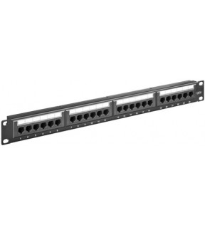 CAT 6 19 inch (48.3 cm) Patch Panel, 24 Port, black - UTP unshielded