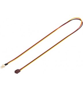 Strømforlængerkabel til pc-blæser, 3-polet han / hun-stik, 0,6 m - Ventilator han (3 pin) - Ventilator hun (3 pin)