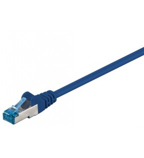 CAT 6A patch cable, S/FTP (PiMF), blue, 0.25 m - LSZH halogen-free, CU material