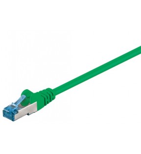 CAT 6A patchkabel, S / FTP (PiMF), grøn, 15 m - LSZH halogenfrit, CU-materiale