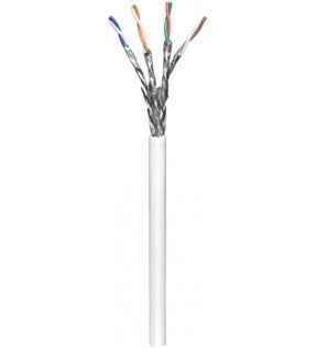 CAT 6 netværkskabel, S / FTP (PiMF), hvid, 305 m - CCA kobberblanding til SOHO applikationer, AWG 26/7 (strandet), PVC