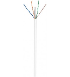 CAT 6 netværkskabel, U / UTP, hvid, 305 m - CCA kobberblanding til SOHO applikationer, AWG 23/1 (solid), PVC
