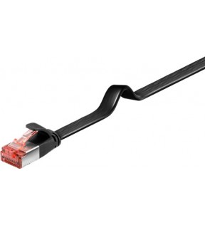 CAT 6 flat-patch cable U/FTP, black, 1 m - copper