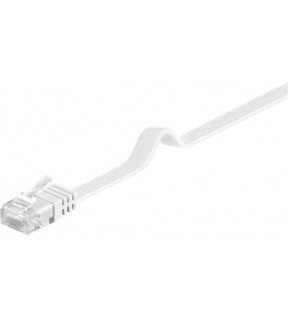 CAT 6 Flat-patch cable, U/UTP, white, 7 m - CU
