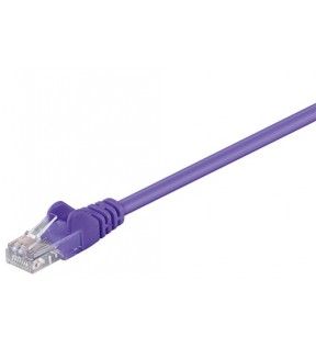 CAT 5e patch cable, U/UTP, violet, 1 m - CCA copper mixture