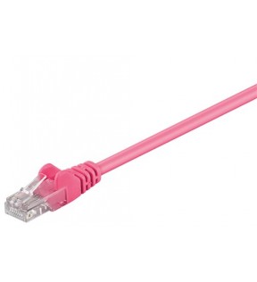 CAT 5e patch cable, U/UTP, magenta, 3 m - CCA copper mixture