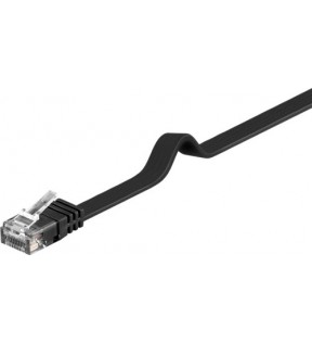 CAT 6 Flat-patch cable, U/UTP, black, 20 m - CU