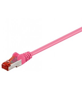 CAT 6 patch cable S/FTP (PiMF), magenta, 3 m - CCA