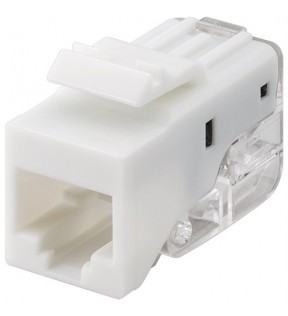 Keystone module RJ45 CAT 5e, UTP, 100 MHz, white - 18.11 mm width, for IDC connectors (toolless), SNAP-IN