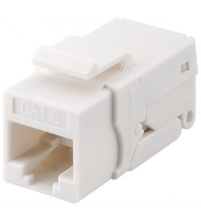 Keystone module RJ45 CAT 6, UTP, 250 MHz, white - 16.2 mm width, for IDC connectors (toolless), SNAP-IN