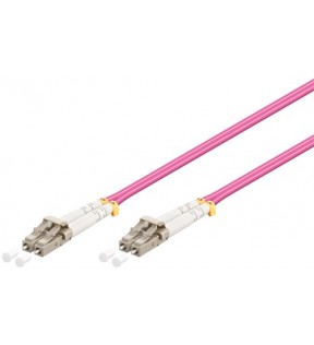 Optical fibre cable, Multimode (OM4) Violett, 1 m - LC male (UPC) - LC male (UPC)