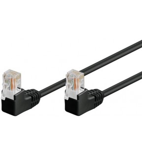 CAT 5e patchcable 2x 90°angled, U/UTP, black, 3 m - CCA