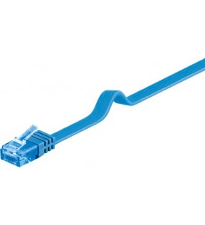 CAT 6A flat-patch cable U/UTP, blue, 0.5 m - copper