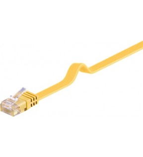 CAT 6 Flat-patch cable, U/UTP, yellow, 0.5 m - CU