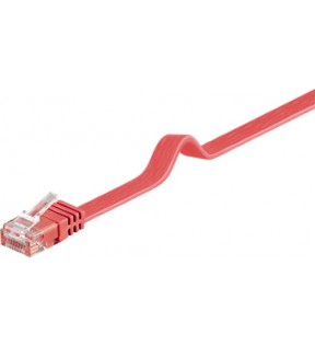 CAT 6 Flat-patch cable, U/UTP, red, 1 m - CU