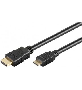 Goobay Series 1.4 High Speed Mini HDMI ™ -kabel med Ethernet, 5 m, sort, Støvbeskyttelsespose - HDMI ™ han (type A) &amp;