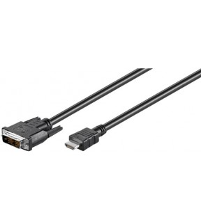 Goobay DVI-D / HDMI ™ -kabel, forniklet, 1 m, sort, Støvbeskyttelsespose - DVI-D han Single-Link (18 + 1 pin)&gt; HDM