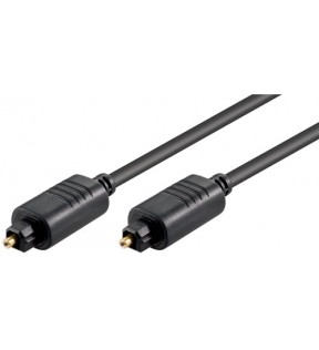 Goobay Toslink Cable, 1.5 m, black, Dust protection Bag - Toslink male > Toslink male, ø 5 mmfor connecting devices 