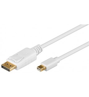 Goobay Mini DisplayPort adapterkabel 1,2, forgyldt, 2 m, hvid, støvbeskyttelsespose - Mini DisplayPort han&gt; DisplayP