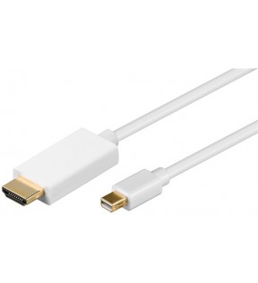Goobay Mini DisplayPort / HDMI ™ adapterkabel 1,2, forgyldt, 1 m, hvid, Støvbeskyttelsespose - Mini DisplayPort han&g