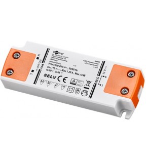 Goobay LED Transformer 12 V (DC) / 15 W, 15 W, orange-hvid, Standing Box - 12 V DC til lysdioder op til 15 W samlet bela
