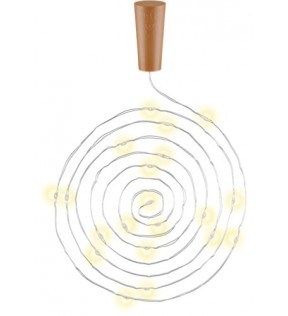 Goobay 10 x Bottle string light with 20 LEDs, silver-light brown, Standing Box - atmospheric lighting decoration for gla