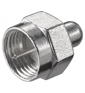 Goobay F-terminator F, 75 Ohm, Dust protection Bag - zinc