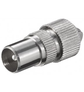 Goobay Coaxial plug with screw fixing, Dust protection Bag - metalfor connecting to a coaxial cable
