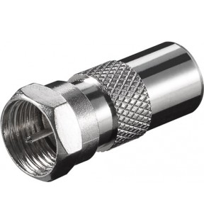 Goobay F-adapter: F han> Koaksial han, zink, Støvbeskyttelsespose - zink