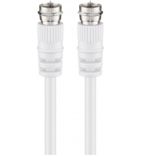 Goobay SAT antenna cable (<70 dB), 2x shielded, 5 m, white, Dust protection Bag - F male > F maledouble shielded c
