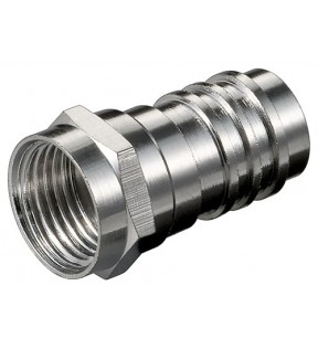 Goobay Crimp F plug connector 7.0 mm, Dust protection Bag - copper-nickel