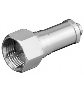 Goobay F-plug termintor, 75 Ohm with DC blocker, Dust protection Bag - zincend resistance with DC blocker