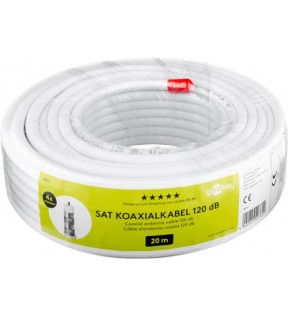 Goobay 120 dB coaxial antenna cable, 4x shielded, 20 m white, Cable coil - for digital Satellite- and CATV-cable systems