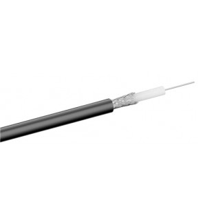 Goobay RG 58 coax cable, 2x shielded, black, 100 m, Cable coil - 2 shielded cable for e.g. radio transmissionflexible an