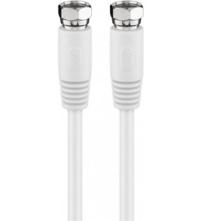 Goobay SAT antenna cable (80 dB), 2x shielded, 7.5 m, white, Dust protection Bag - F male > F male (fully shielded)do